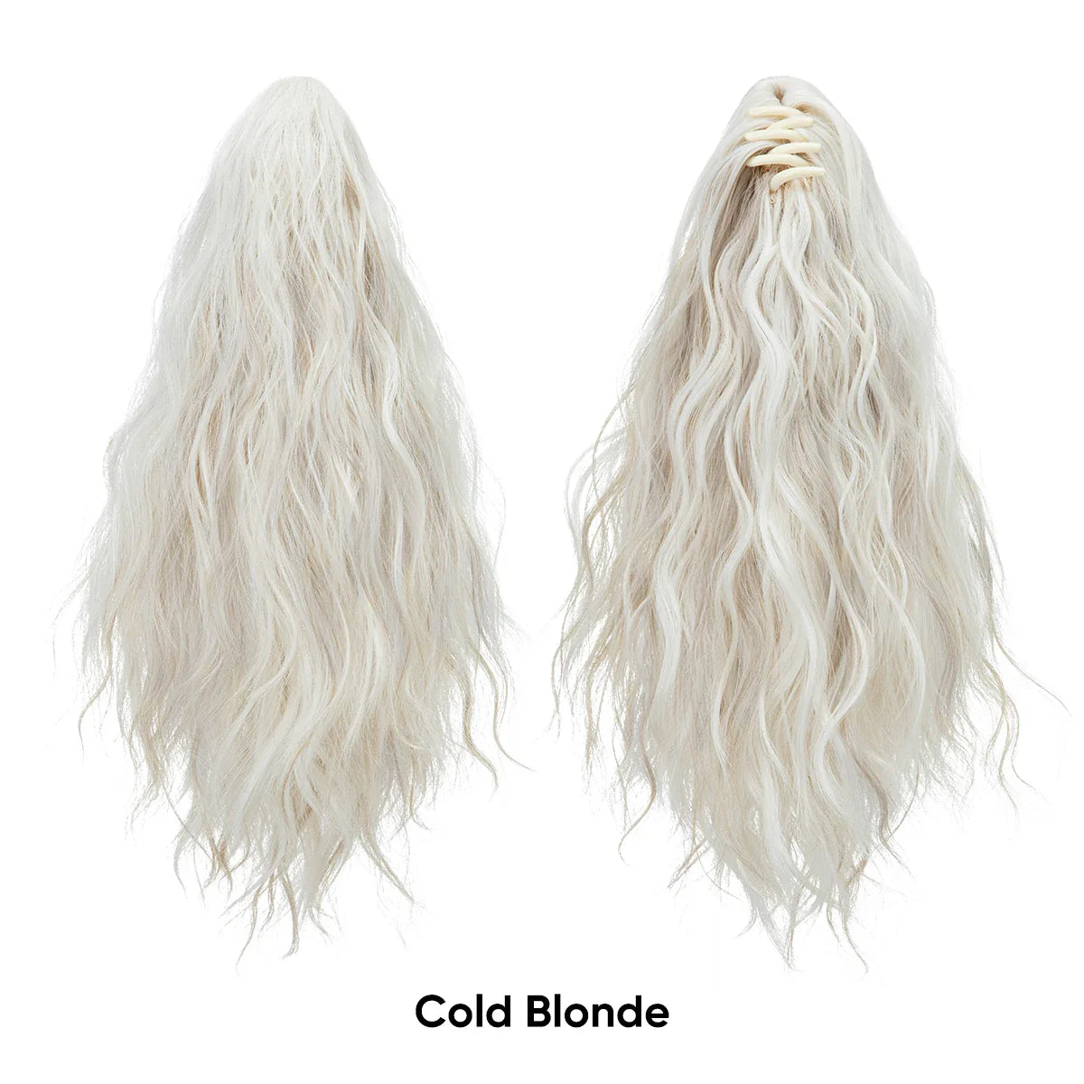 13-Inch Premium Synthetic Curly Claw Clip Ponytail – Blonde Brown Short Hairpiece, Fake Hair Extensions P064
