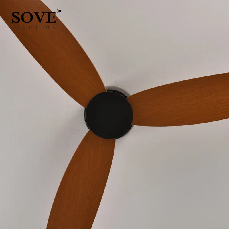 SOVE White Ultra-Thin 17cm DC Ceiling Fan — Low Floor Remote Control, Simple Design, No Light, 220V