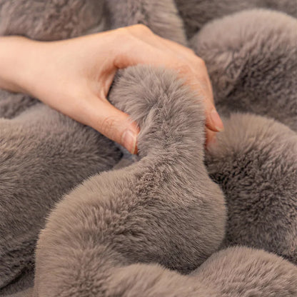 Thick Rabbit Fur Plush Sofa Slipcover - Non-Slip Soft Couch Cushion Cover for Modern Living Room Home Decor