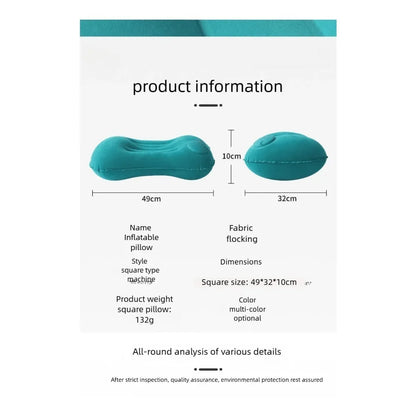 Portable Inflatable Pillow – Ultra-Soft Camping, Pool & Car Pillow for Neck and Lumbar Support