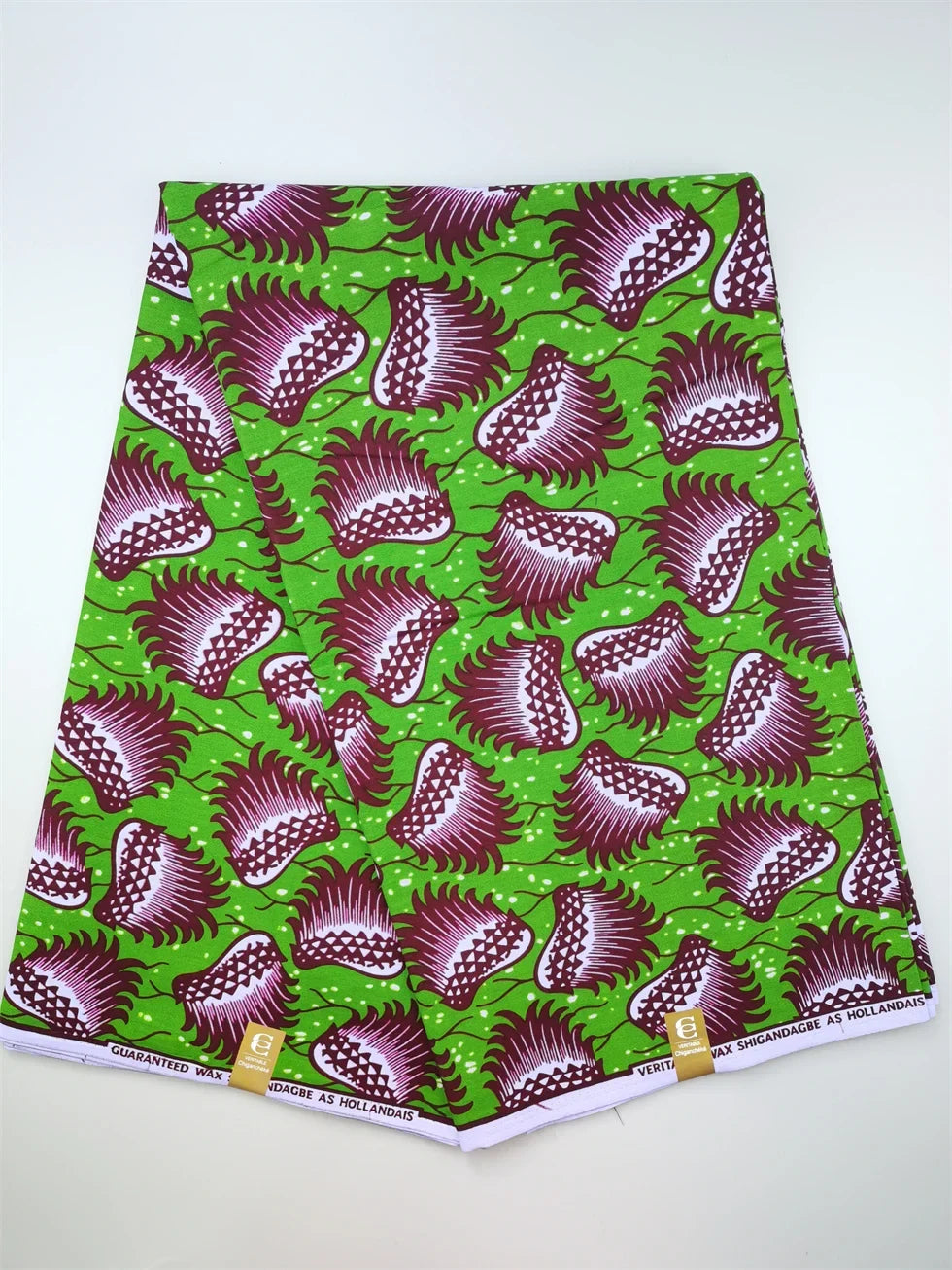 Guaranteed Original African Wax Fabric - 100% Cotton Real Ankara Print 6 Yards for Wedding Dresses & Sewing