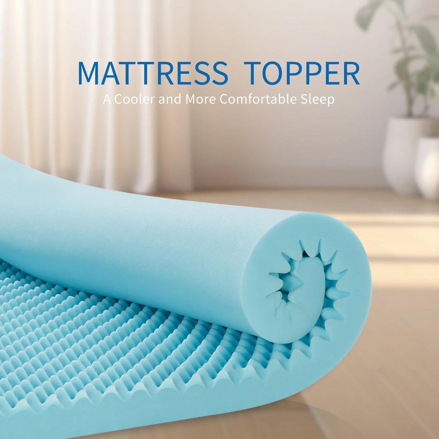 4" Memory Foam Mattress Topper - Outdoor & Indoor Use, Pressure-Relieving Yoga Pad, CertiPUR Certified