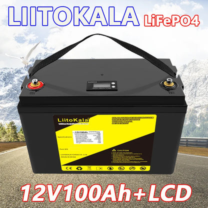 LiitoKala LiFePO4 Battery - 12V Lithium Battery 90Ah-300Ah For RV, Camper, Golf Cart, Off-Road & Off-Grid Power