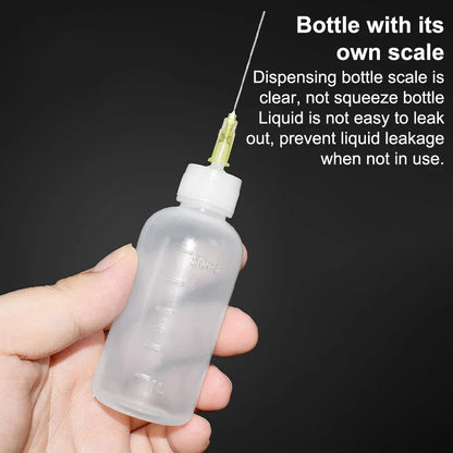 50ML Plastic Liquid Alcohol Dispenser Bottle for Rosin, Solder Flux Paste, PCB Cleaning & Welding Repair Tools