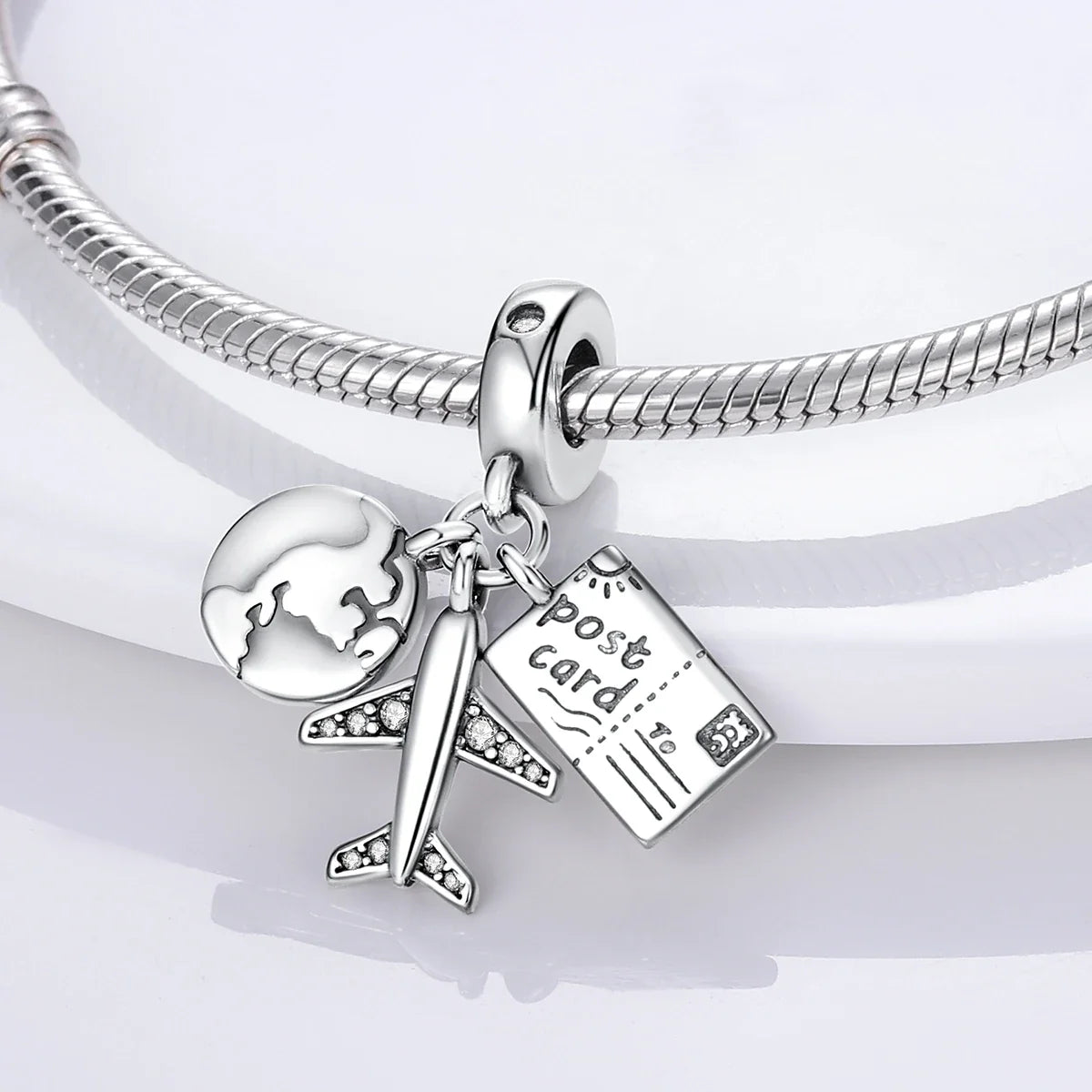 MULA Silver Plated Dangle Charms for Snake Chain Bracelet - DIY Women’s Jewelry Making Gift