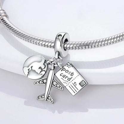 MULA Silver Plated Dangle Charms for Snake Chain Bracelet - DIY Women’s Jewelry Making Gift