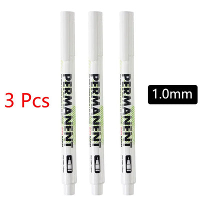 White Marker Pen Set - Waterproof Oil-Based Gel Pens for DIY, Graffiti, Sketching & School Supplies