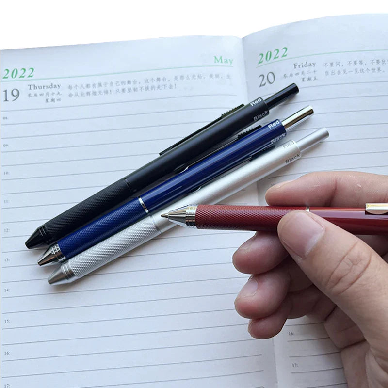 Metal 4-in-1 Multicolor Pen — Gravity Sensor Ballpoint with 3 Colors + 1 Mechanical Pencil, Office and School Stationery Gift