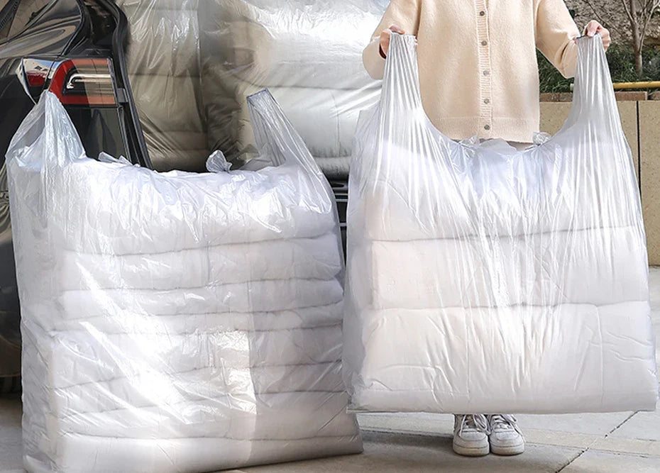 10PCS Large Plastic Storage Bags — Thick Moving & Organizer Bags for Clothes, Toys, Bedding, Duvets