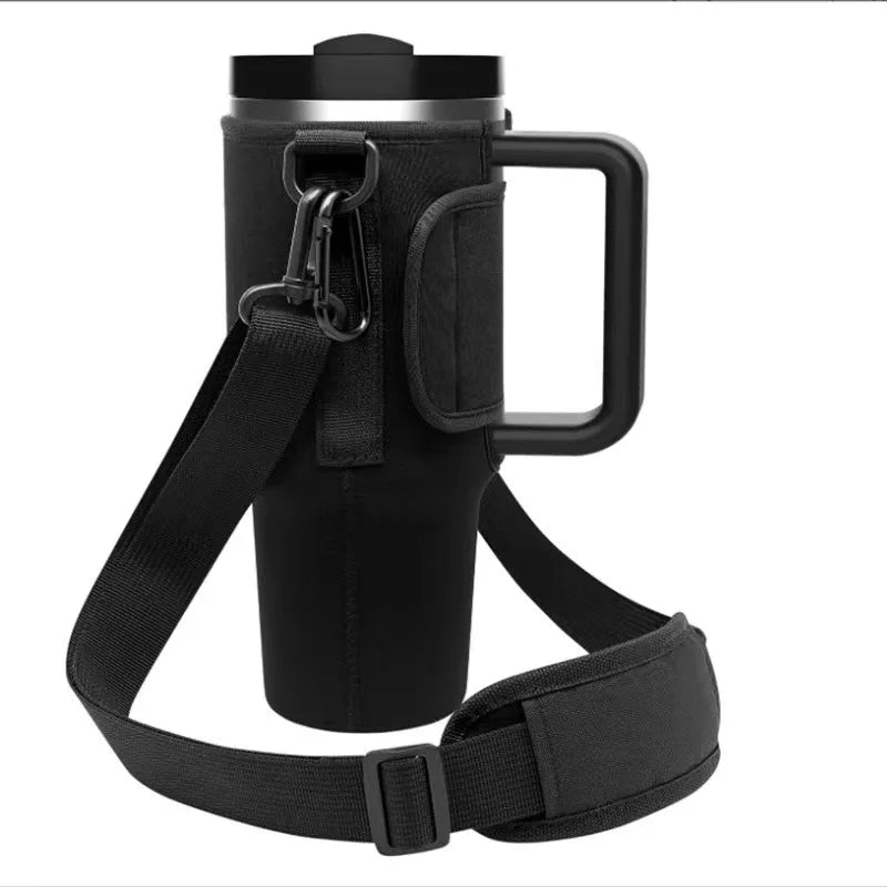 30/40Oz Water Bottle Crossbody Bag — Reusable Cooler Bag with Adjustable Shoulder Strap