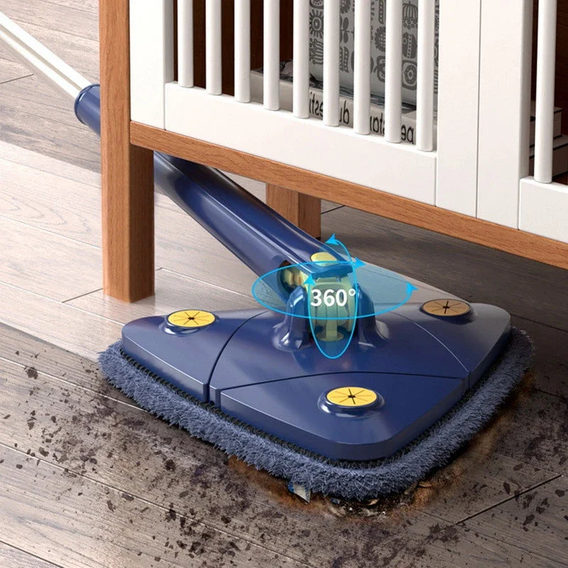 360-Degree Telescopic Rotatable Triangular Mop - New Lengthened, Adjustable, Wet and Dry Floor Cleaning Mop