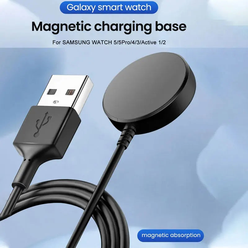 Magnetic Wireless Watch Charger – Fast Charging Dock for Samsung Galaxy Watch 8/7/6/5 Pro/5/4/3 Active 2, Portable Charging Station