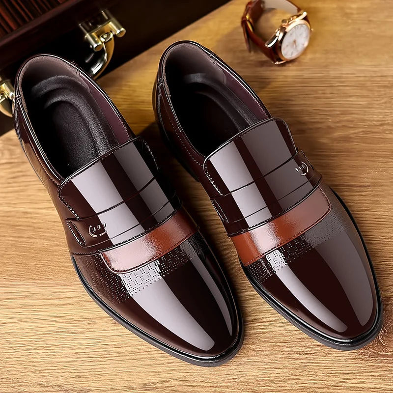 Luxury Men's Leather Oxford Shoes - Retro Carved Lace-Up Brogue Wedding & Formal Business Dress Shoes