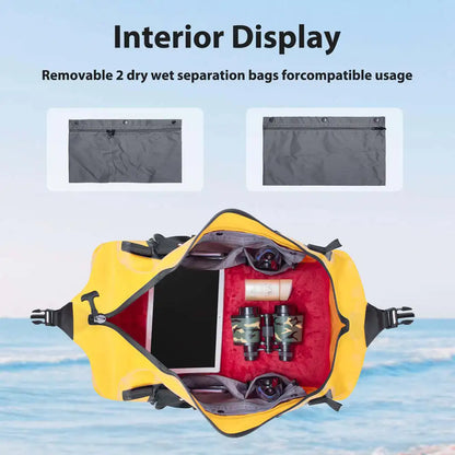 50L Waterproof Travel Backpack - Dry Bag for Camping, Boating, Kayaking, Fishing & Motorcycle Touring
