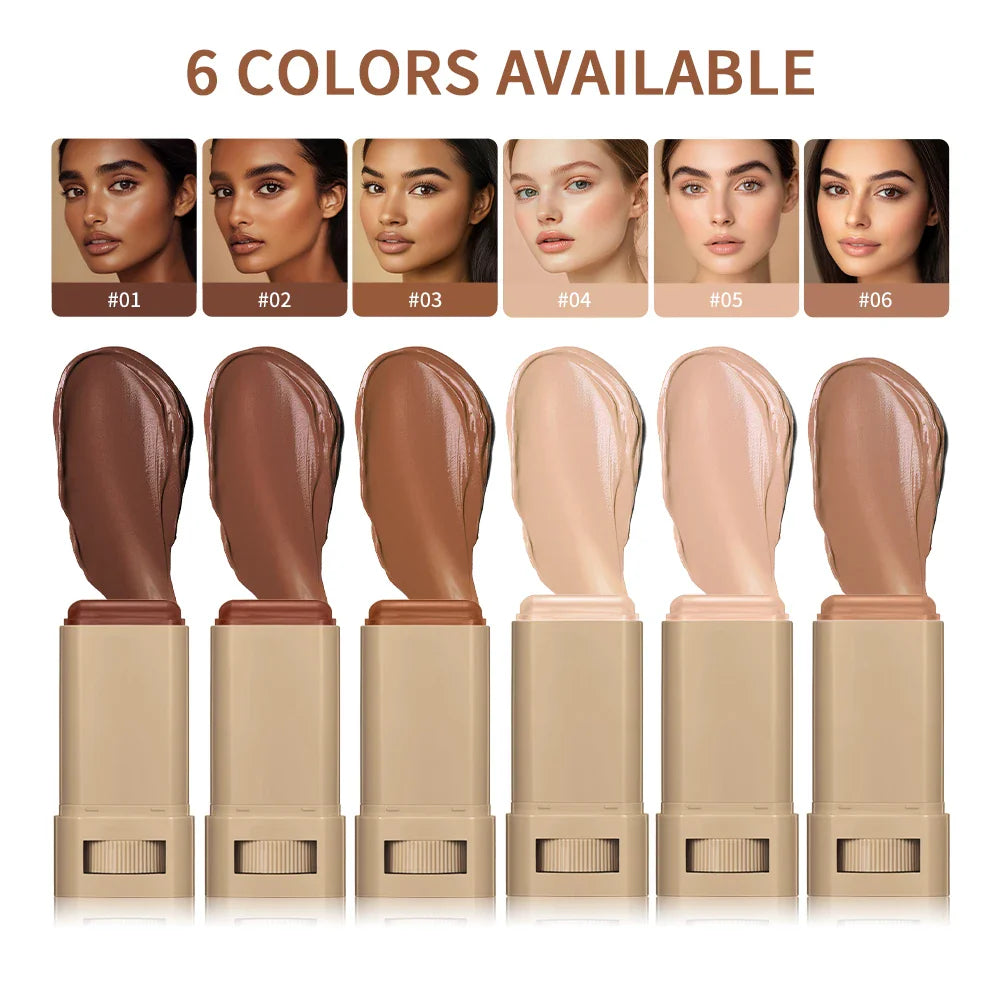 Stick Foundation Balm – Serum-Infused Skin Tint, High-Coverage & Smoothing, Travel-Friendly Bronzer