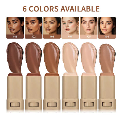 Stick Foundation Balm – Serum-Infused Skin Tint, High-Coverage & Smoothing, Travel-Friendly Bronzer