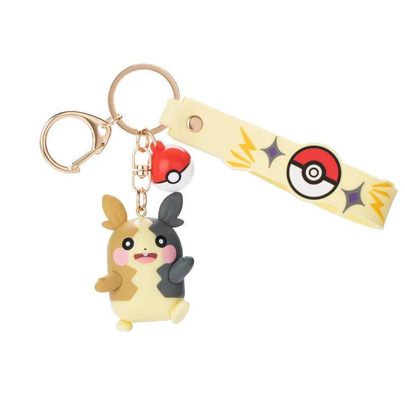Genuine Pokémon Keychain Figures – Morpeko, Gengar, Meowth, Cubone & Jigglypuff Anime Action Toy Keyring Fragrance Pendant Gift
