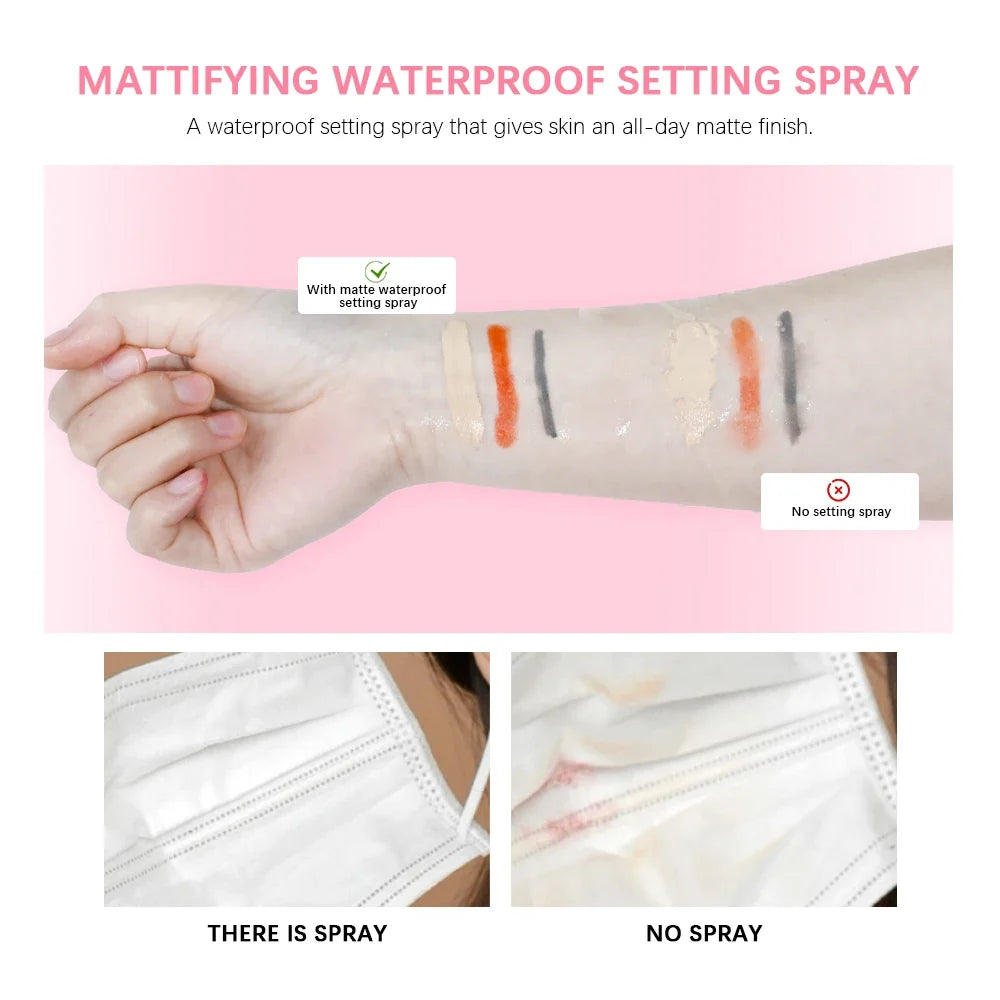 Mattifying Makeup Setting Spray - Waterproof Oil Control Matte Finish Face Fixer