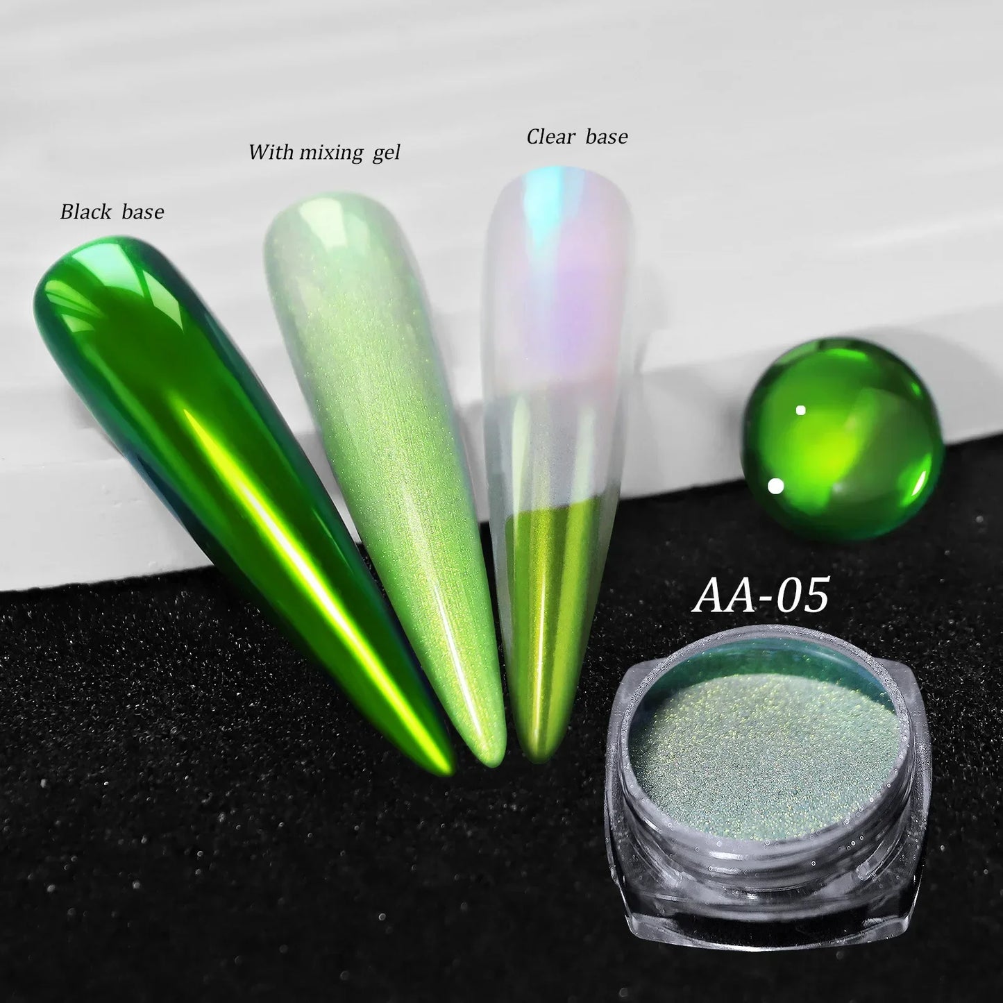 Chameleon Magic Mirror Nail Powder - Holographic Diamond Glitter Pigment for UV Gel Manicure & DIY Nail Art