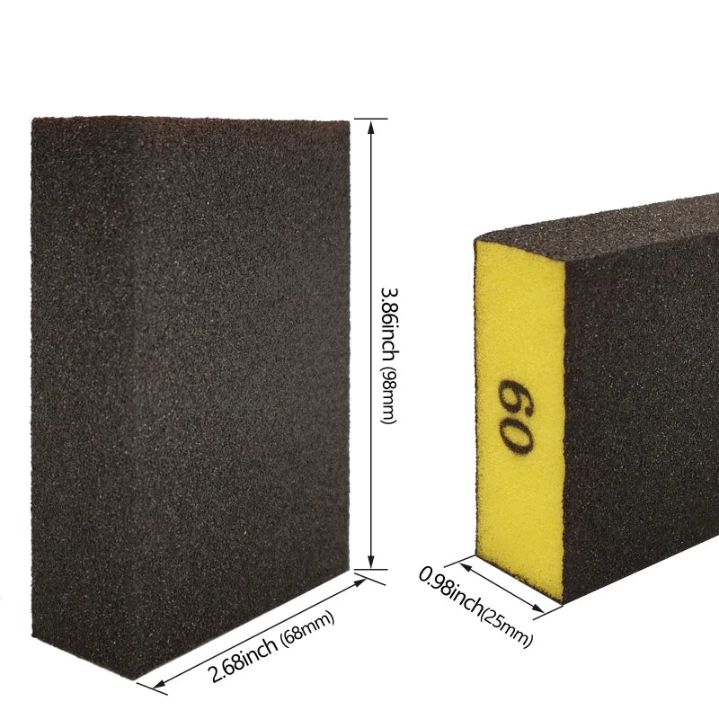 6Pcs Sanding Sponge Block Set - 60-320 Grit Coarse to Fine Sander Pads for Wood, Drywall & Metal