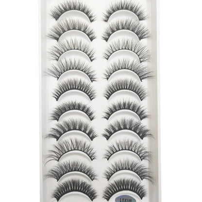 10 Pairs 3D Mink False Eyelashes – Soft Natural Cross Messy Dense Lash Extensions Makeup