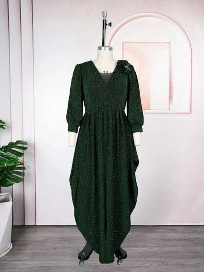 Women’s Plus Size Ankara Maxi Dress - Elegant Dashiki African Party & Wedding Evening Gown