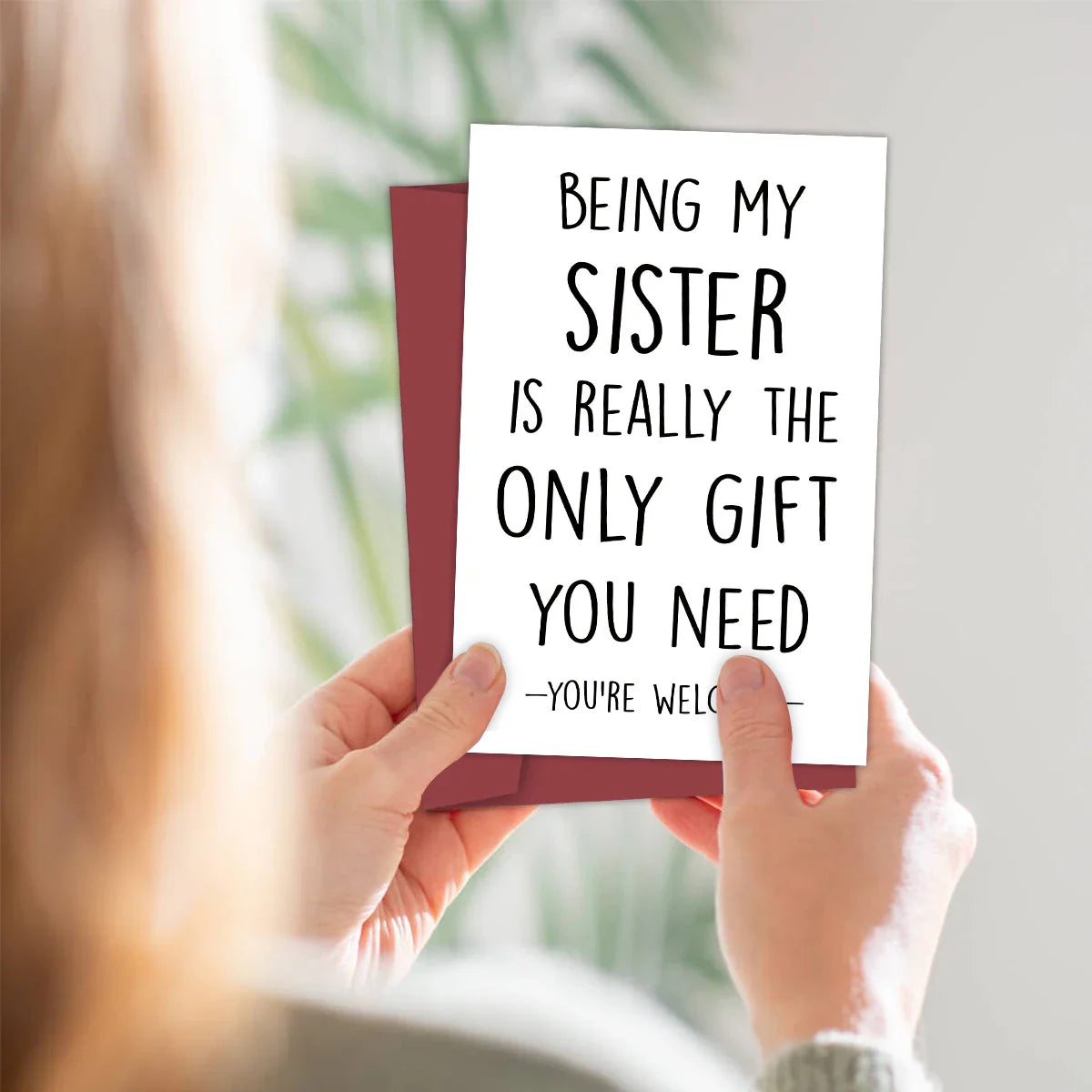 Funny Birthday Card for Sister – Humorous Greeting Card with Envelope, Personalized Sister Gift Birthday Wishes Card