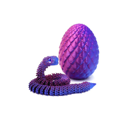 3D Printed Snake Egg Action Figure – Creative Stress Relief Rotatable Desktop Ornament & Anime-Inspired Toy Gift