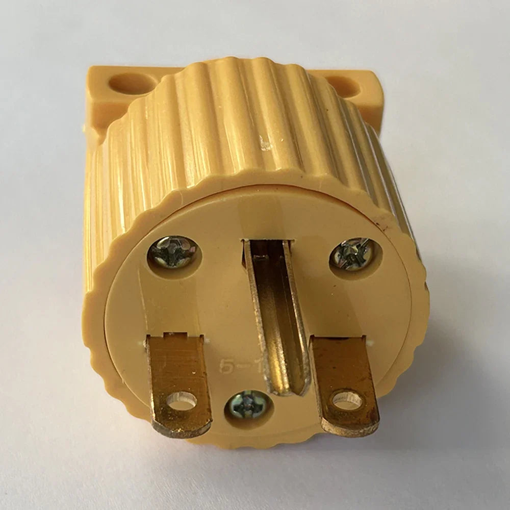 US Industrial Locking Power Plug - 15A L5-15 and L6-15 Male Female 3-Pole Wiring Connector Socket Type B Yellow
