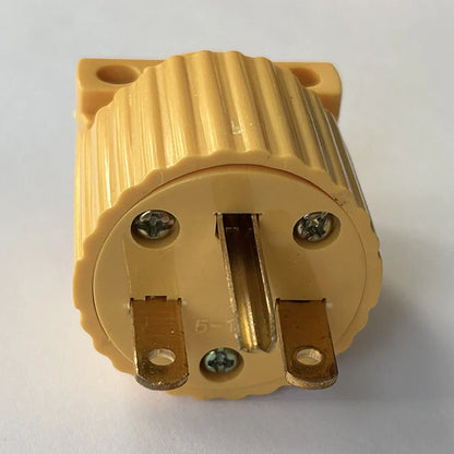 US Industrial Locking Power Plug - 15A L5-15 and L6-15 Male Female 3-Pole Wiring Connector Socket Type B Yellow