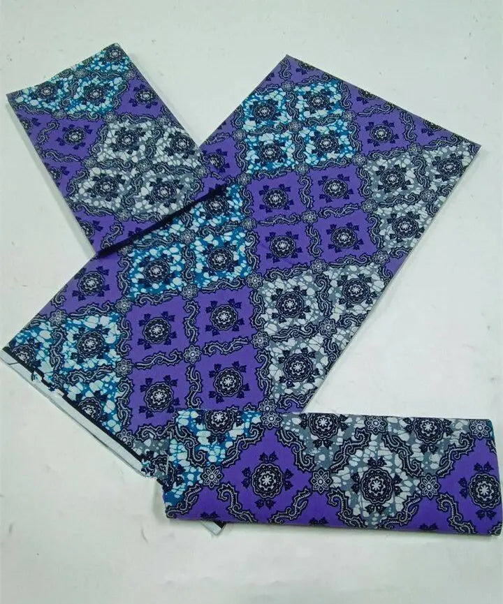 100% Cotton Ankara Fabric - High Quality African Print Batik Real Wax Pagne 6 Yards for Stylish Sewing