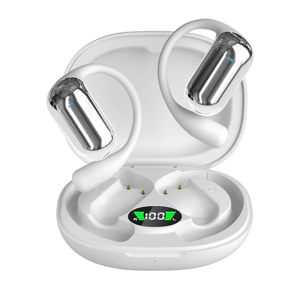Bluetooth 5.3 AI Translation Earbuds - Open Ear Hook Headphones for Running, Fitness & Real-Time Language Learning