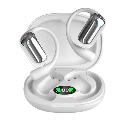 Bluetooth 5.3 AI Translation Earbuds - Open Ear Hook Headphones for Running, Fitness & Real-Time Language Learning