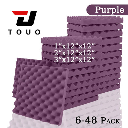 High-Density Acoustic Foam Panels – Egg Crate Soundproof Wall & Ceiling Noise Absorption Tiles (6-48 Pack)
