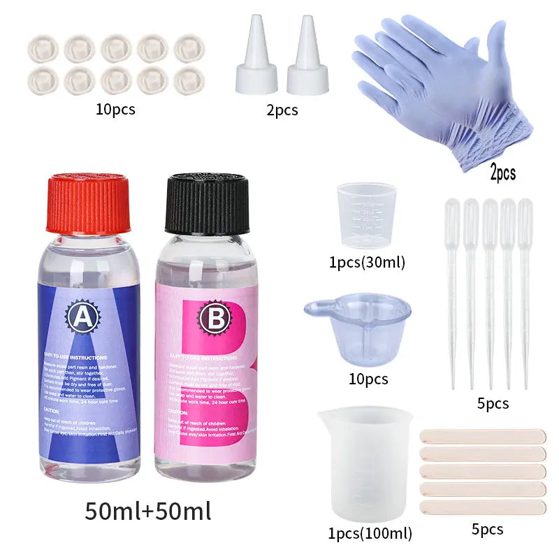 1:1 Crystal Clear Epoxy Resin Kit - High Gloss Bubble Free Art Resin for DIY Casting Coating & Jewelry Making
