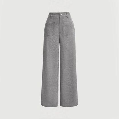Mia Muse Women's All-Season Casual Pants – Retro Vintage Pocket, Natural Waist, Full Length for Any Occasion