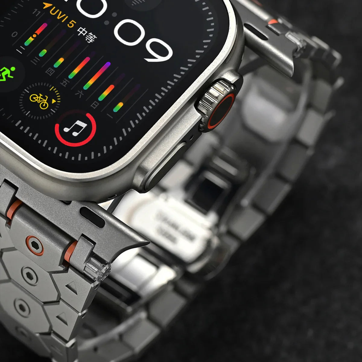 Luxury Titanium Metal Strap for Apple Watch — Stainless Steel Bracelet for Series 5-10 Ultra 2 (42mm-49mm)