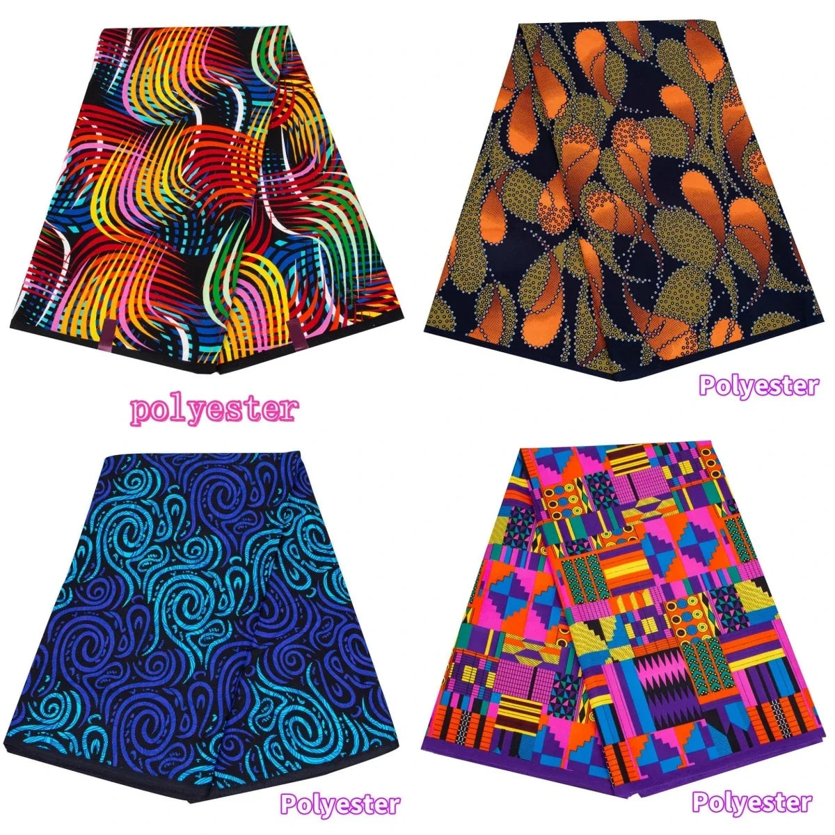 Veritable African Ankara Wax Fabric - 6 Yards Batik Polyester Textile for Dresses, Sewing & DIY Crafts