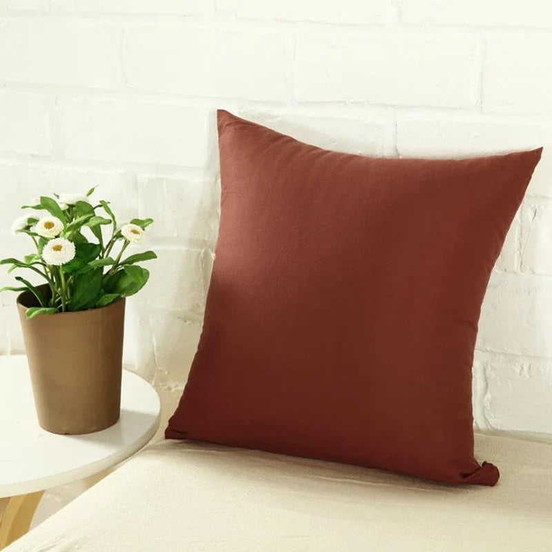 40x40cm Solid Color Cushion Cover - Sofa Backrest Pillowcase for Living Room, Home Decor & Household Comfort
