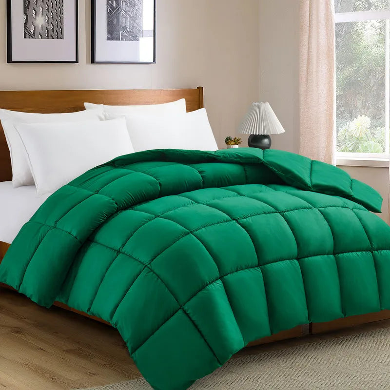 2/3PCS Reversible Comforter Bedding Set – Queen/King Size for All Seasons with Pillow Shams