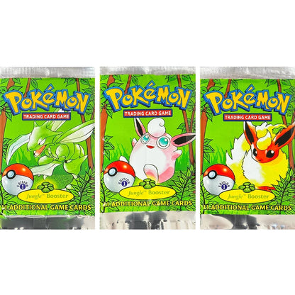 Pokémon Booster Packs Base Fossil Jungle - 11 Cards Per Pack & 36 Pack Booster Box Proxy Game Cards Collection