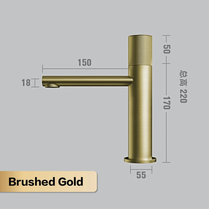 Brass Black Bathroom Faucet – High-End Hot & Cold Round Hand Washing Faucet for Toilet & Hotel