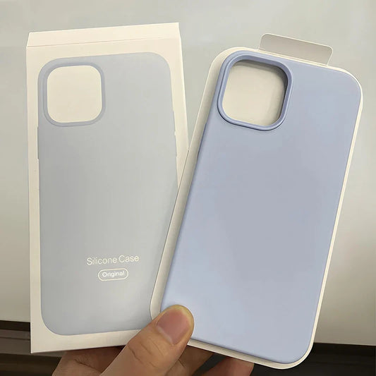 Original Liquid Silicone iPhone Case - Shockproof Soft Back Cover for iPhone 15, 14, 13, 12, 11 Pro Max & More