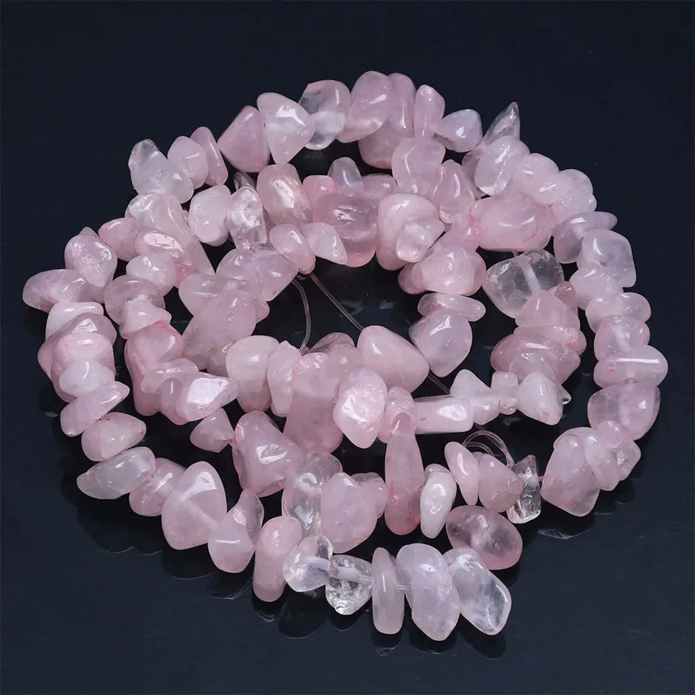 16 Inch Natural Stone Chip Beads - 5-8mm Irregular Crystal Agate Gravel Beads for DIY Bracelets & Jewelry Making