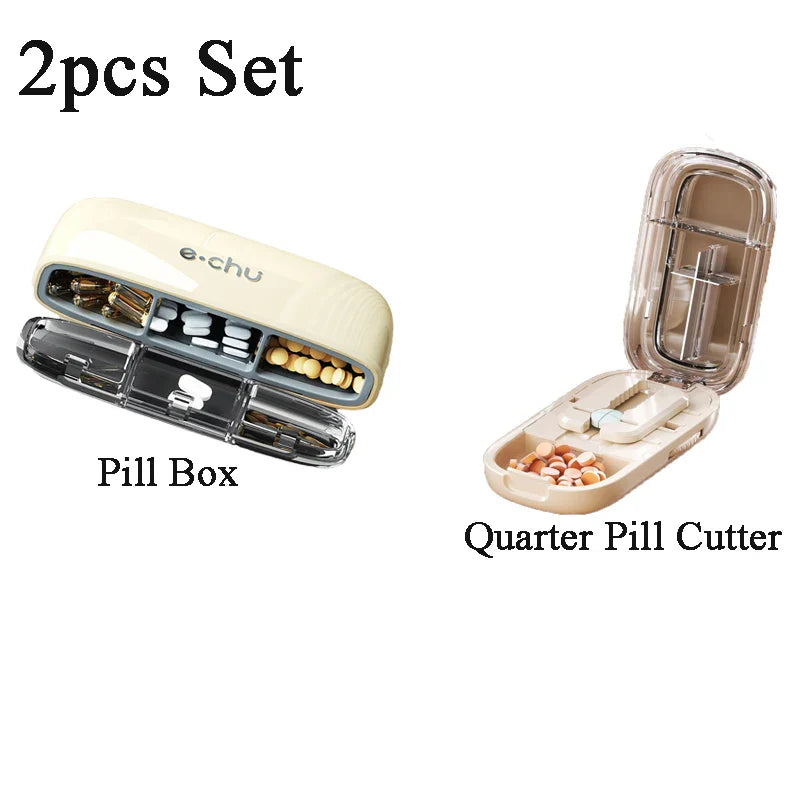 Portable Pill Organizer – 3 Times a Day Travel Pill Box with Compartments for Vitamins & Medicines, Small Pocket Medicine Case