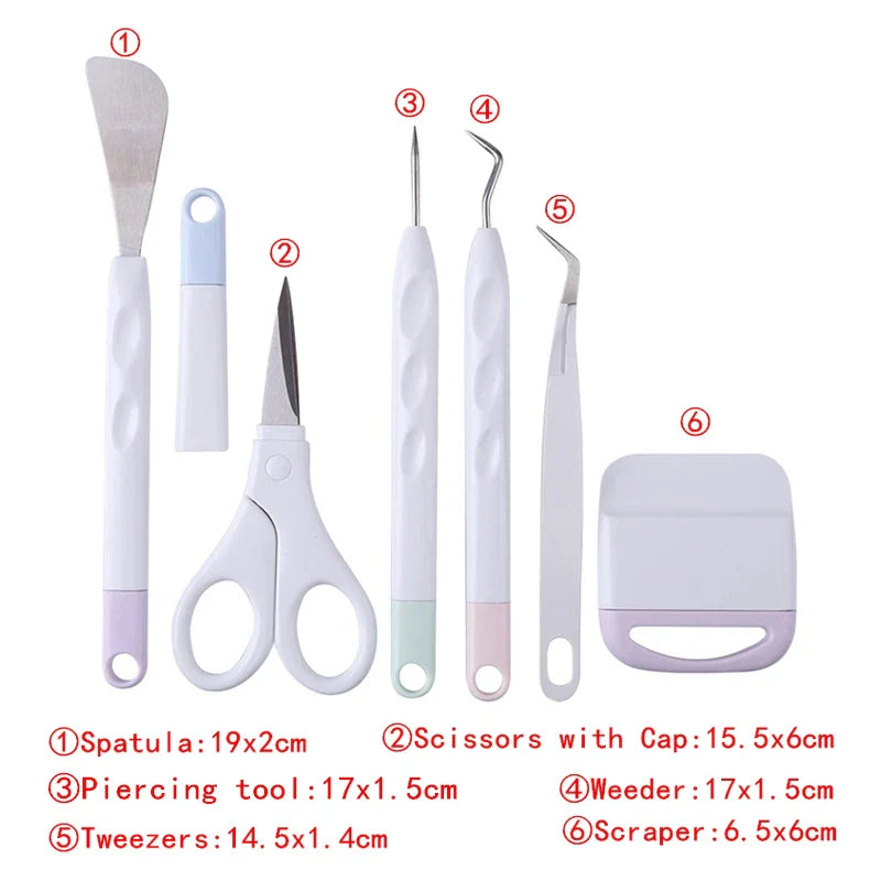 6pcs Craft Vinyl Weeding Tool Set – DIY Scrapbook & Silhouette Carving Tools for Cricut Maker