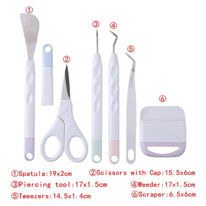 6pcs Craft Vinyl Weeding Tool Set – DIY Scrapbook & Silhouette Carving Tools for Cricut Maker