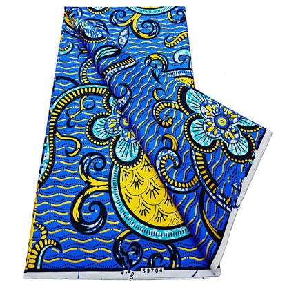 African Real Wax Print Fabric - 6 Yards 100% Cotton Ghana Ankara Loincloth Material