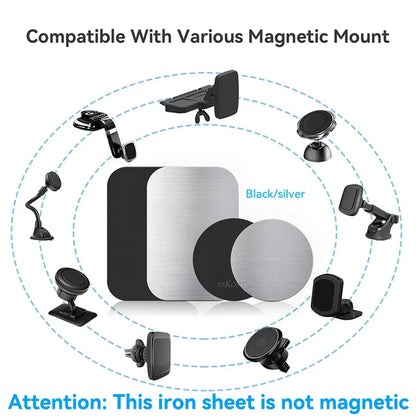 Universal Magnetic Phone Mount Metal Plate - Iron Sheet Sticker for Car Phone Holder Stand