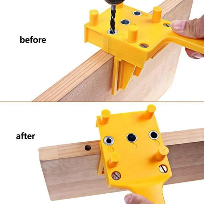 3-in-1 Self-Centering Dowel Jig Drill Guide Kit – 6/8/10mm Woodworking Straight Hole Punching & Joinery Positioning Tool